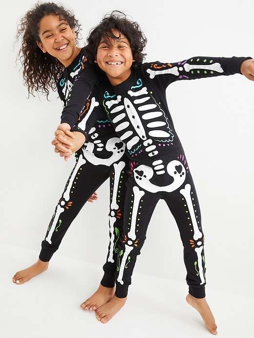 View large product image 1 of 2. Gender-Neutral Snug-Fit Matching Halloween One-Piece Pajamas For Kids