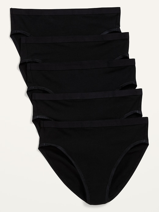 View large product image 1 of 4. High-Waisted Supima® Cotton Bikini Underwear 5-Pack