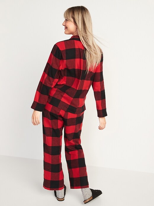 Image number 6 showing, Matching Printed Flannel Pajama Set for Women