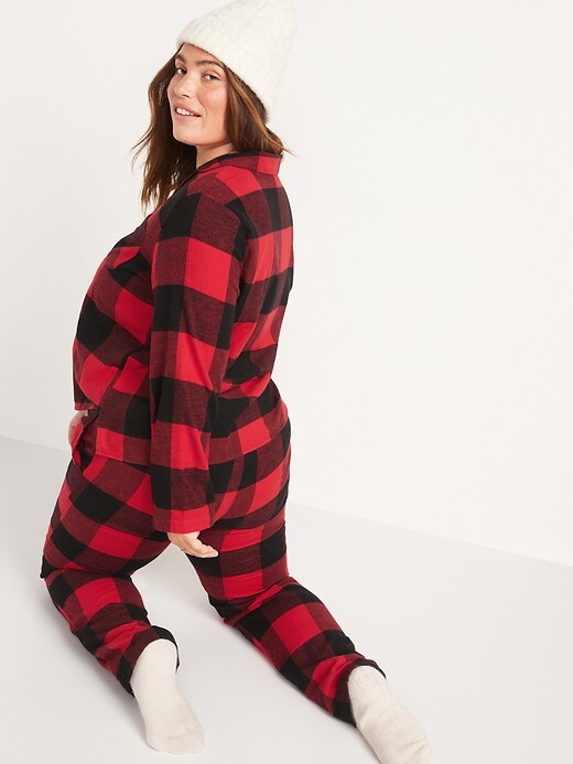 Image number 8 showing, Matching Printed Flannel Pajama Set for Women