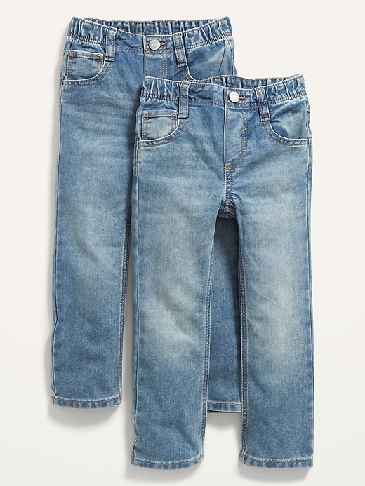 Old Navy Unisex Straight Pull-On Jeans 2-Pack for Toddler. 1