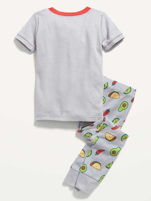 View large product image 2 of 2. Unisex "Let's Taco 'Bout It" Pajama Set for Toddler & Baby