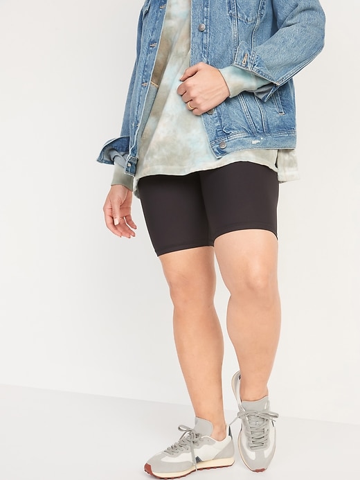 Maternity Full Panel PowerSoft Postpartum Support Biker Shorts -- 8-inch inseam | Old Navy