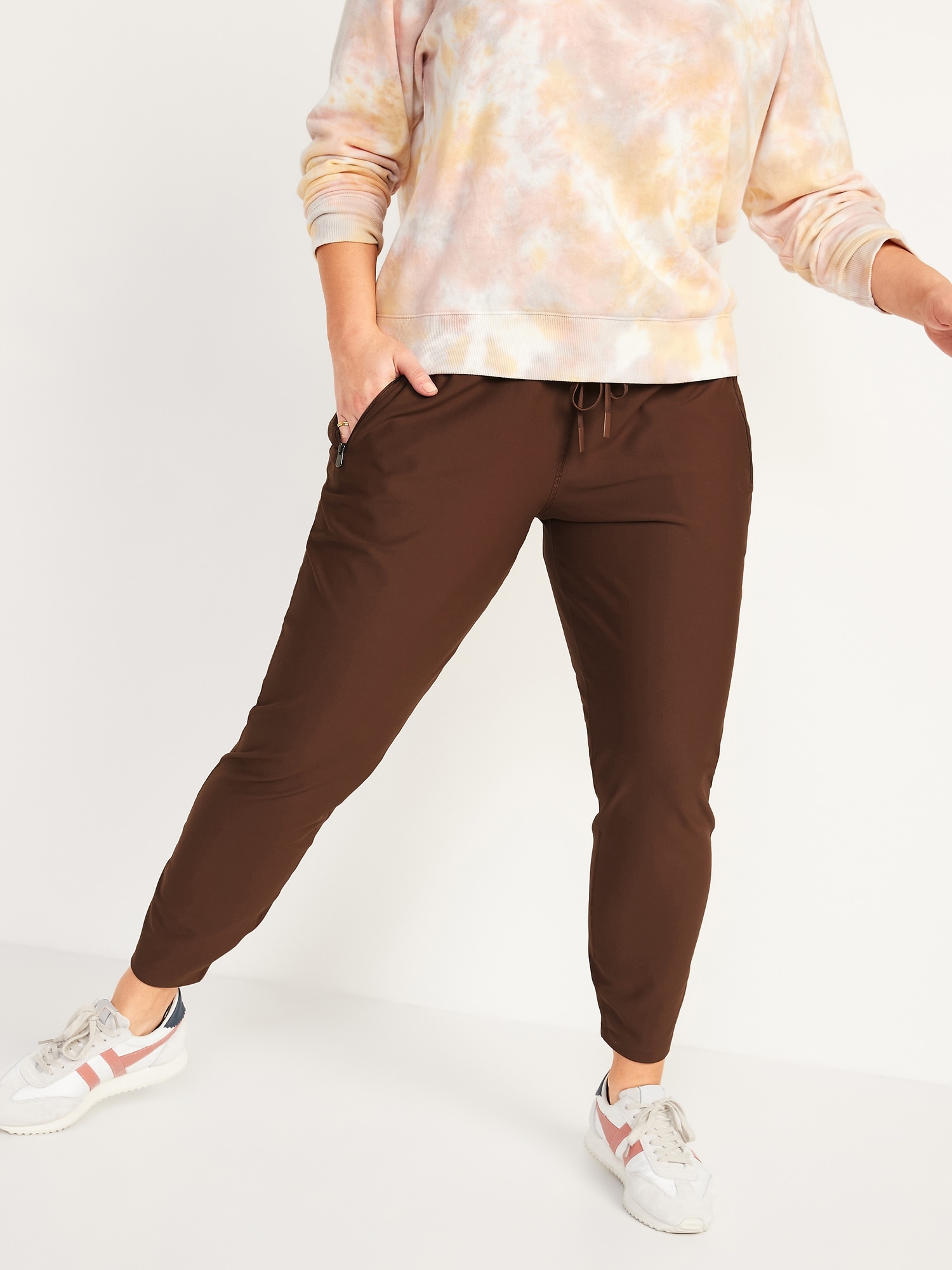 high waisted powersoft zip jogger pants for women