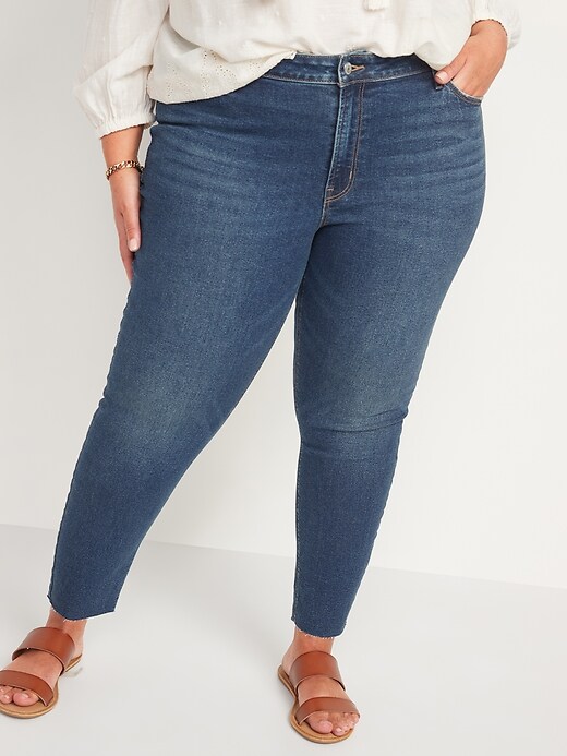 Image number 7 showing, Mid-Rise Rockstar Super-Skinny Cut-Off Jeans for Women
