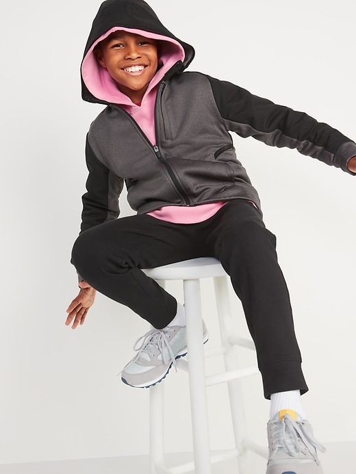 View large product image 1 of 2. Go-Dry Techie Fleece Hybrid Zip Hoodie for Boys