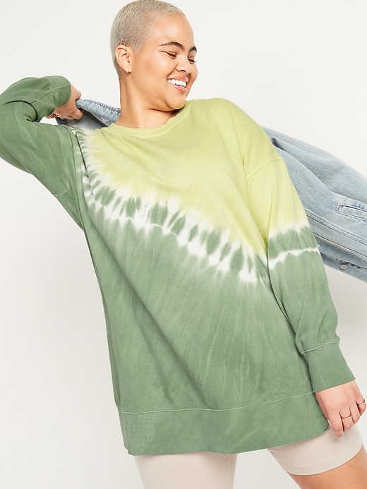 Image number 1 showing, Oversized Vintage Specially Dyed Tunic Sweatshirt for Women