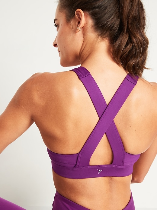  ZYZSTR Sports Bra Double Shoulder Straps Cross Back Sports Bras  Women Elasticity Tank Top Comfortable Shockproof Workout Crop Tops (Color :  Purple, Size : Small) : Clothing, Shoes & Jewelry
