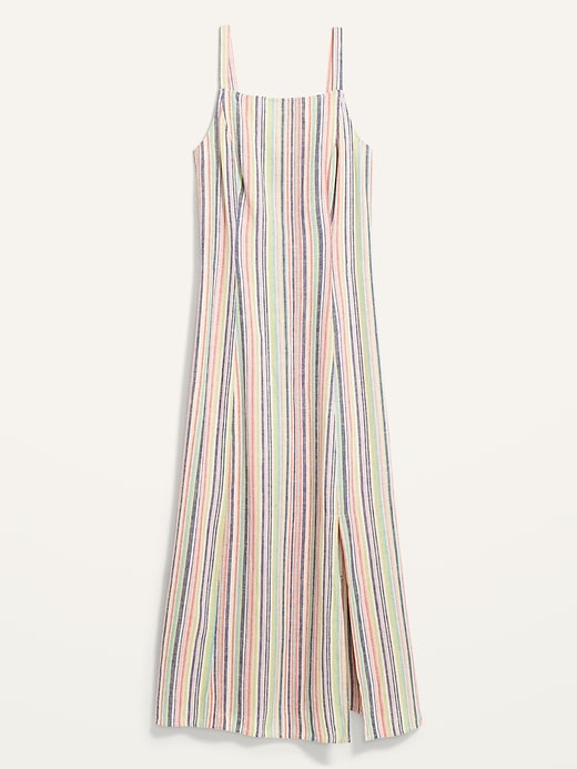 Image number 3 showing, Sleeveless Striped Linen-Blend Maxi Shift Dress for Women