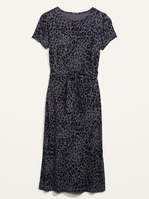 Ponte-Knit Tie-Belt Midi Sheath Dress | Old Navy
