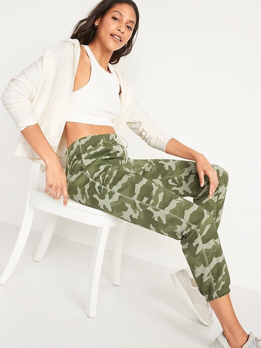 Image number 2 showing, Extra High-Waisted Cropped French-Terry Classic Jogger Sweatpants