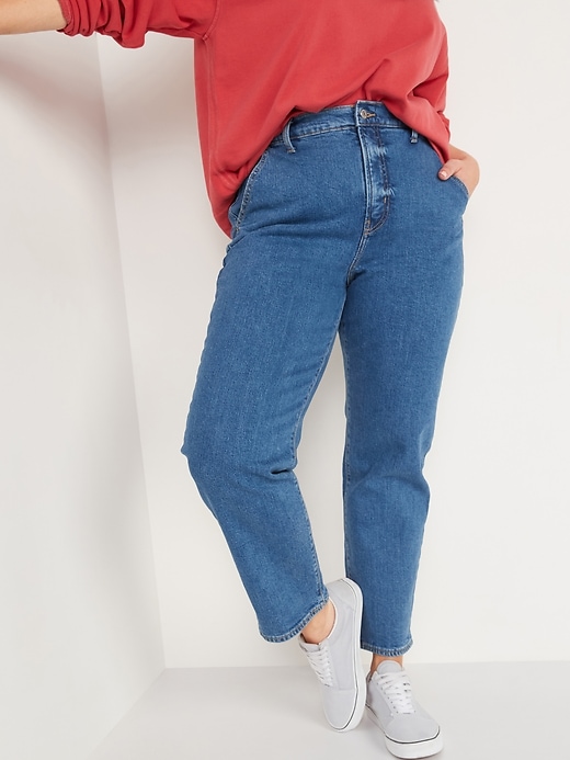 Image number 1 showing, Extra High-Waisted Sky Hi Straight Jeans for Women