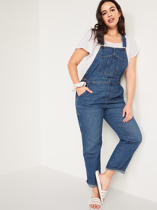 Slouchy Straight Workwear Jean Overalls for Women | Old Navy