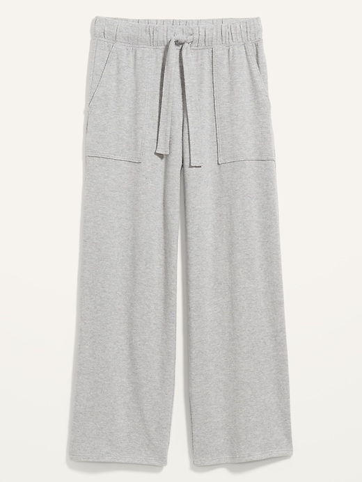 View large product image 1 of 3. High-Waisted Cozy Plush-Knit Pajama Pants
