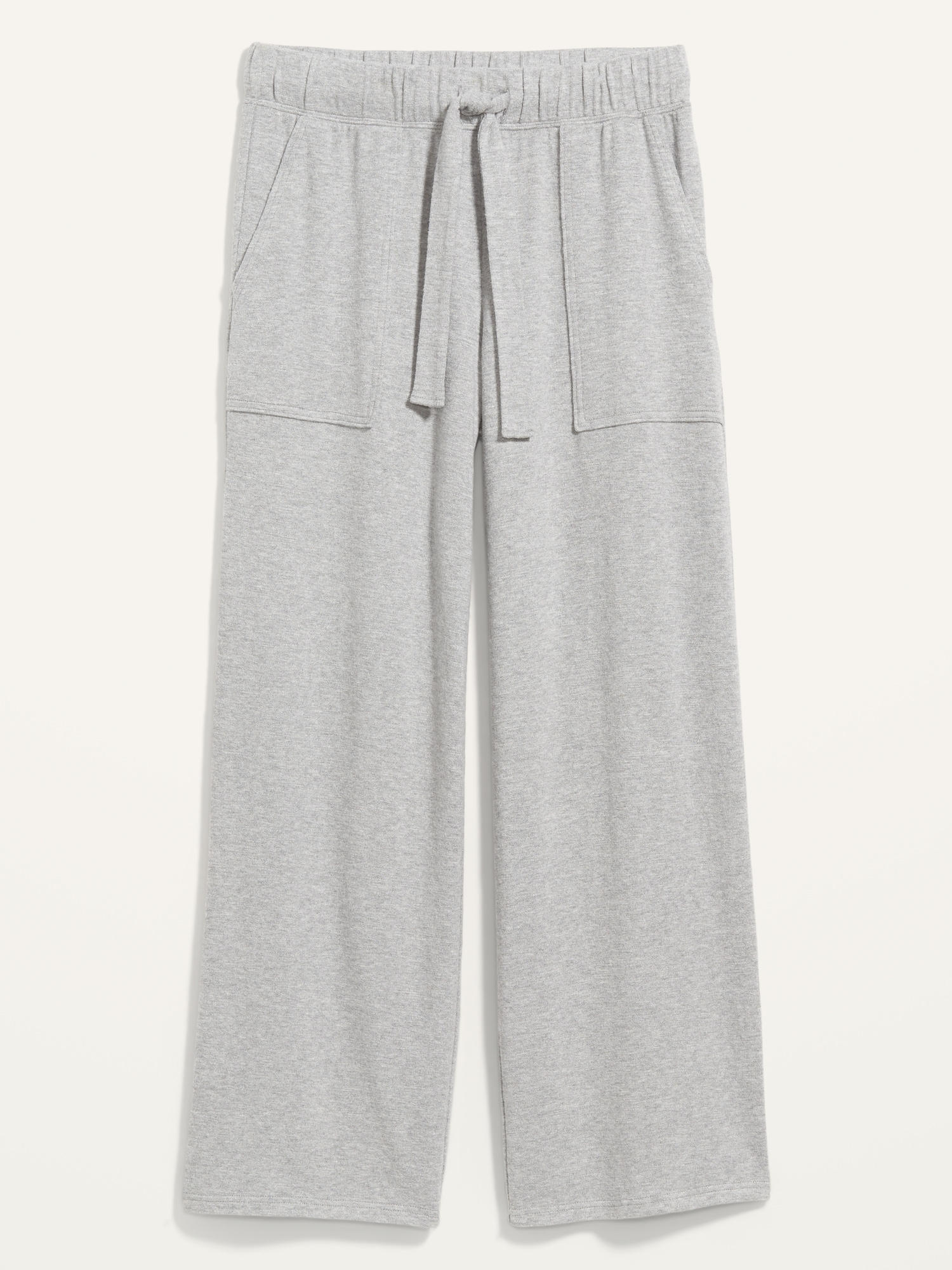 High-Waisted Cozy Plush-Knit Pajama Pants for Women
