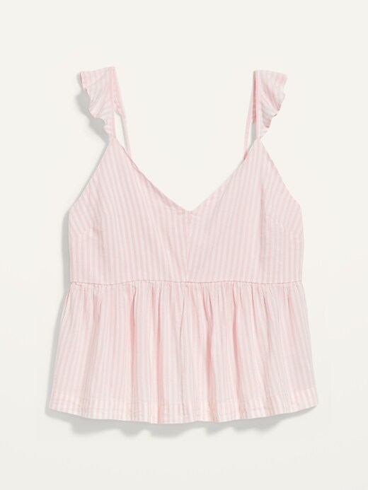 View large product image 2 of 3. Soft-Woven Flutter-Sleeve Cami Pajama Top