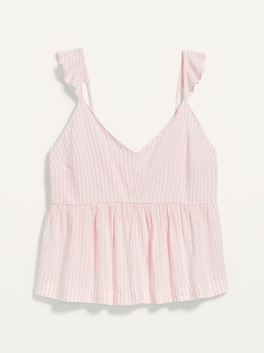View large product image 1 of 3. Soft-Woven Flutter-Sleeve Cami Pajama Top