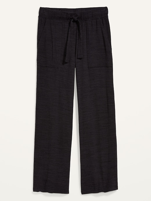 Image number 1 showing, High-Waisted Cozy Plush-Knit Pajama Pants for Women