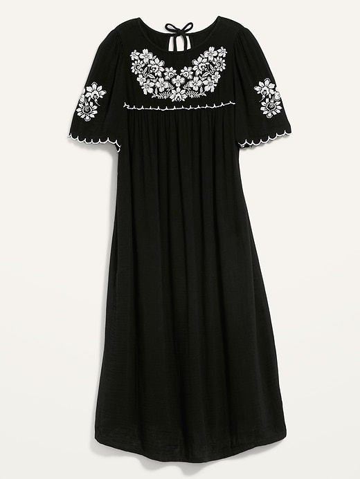 View large product image 2 of 3. Embroidered Midi Swing Dress for Women