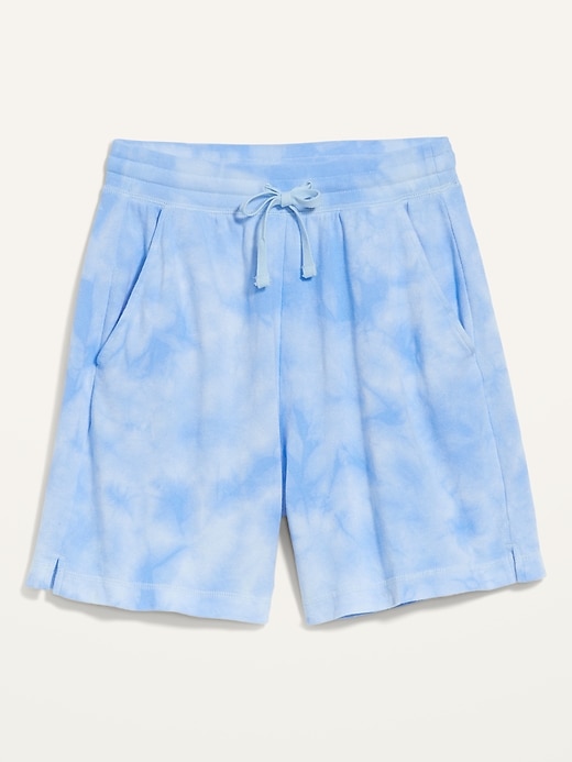 View large product image 2 of 3. Extra High-Waisted Vintage Tie-Dyed Sweat Shorts -- 5-inch inseam