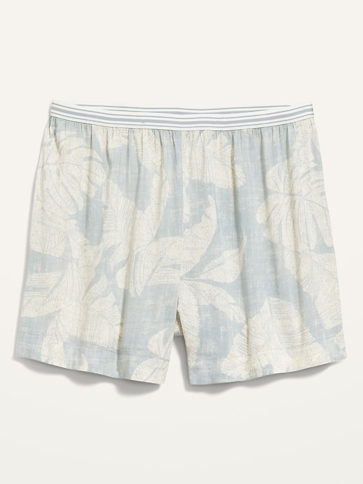 View large product image 2 of 2. High-Waisted Soft-Woven Pajama Shorts -- 4-inch inseam