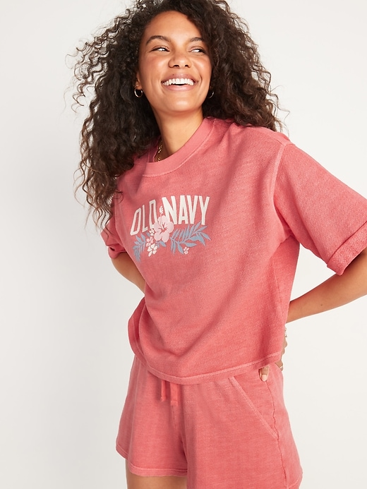 Image number 4 showing, Oversized Logo-Graphic Cali-Fleece Sweatshirt for Women
