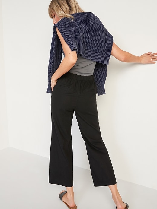 Image number 6 showing, High-Waisted Linen-Blend Culotte Pants for Women
