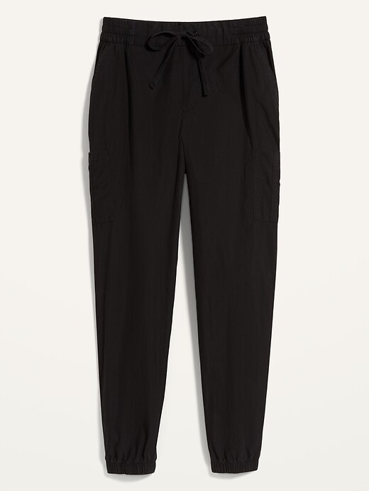 Image number 4 showing, High-Waisted Poplin Tapered Jogger Cargo Pants