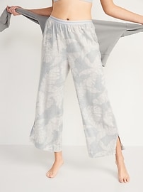 View large product image 3 of 3. Elastic-Waist Soft-Woven Wide-Leg Pajama Pants