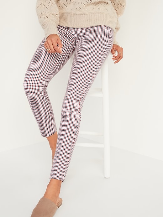 Image number 4 showing, High-Waisted Patterned Pixie Skinny Ankle Pants for Women