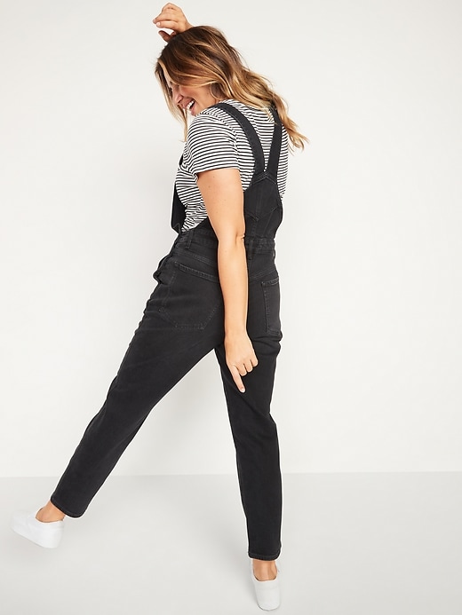 Image number 2 showing, O.G. Straight Black Jean Overalls for Women