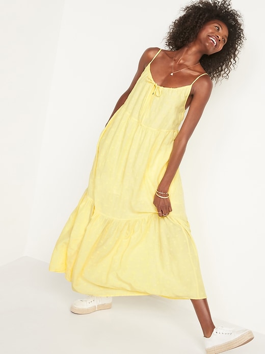 Image number 4 showing, Tiered Embroidered Maxi Swing Sundress