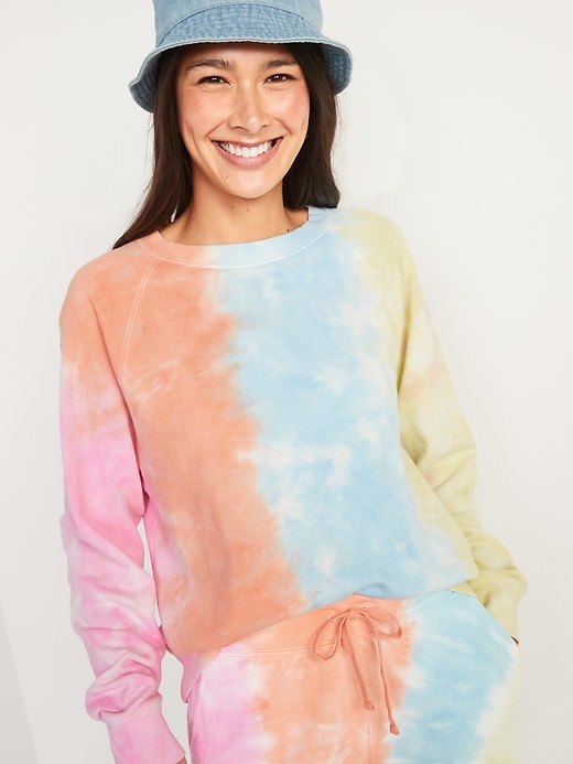 Image number 5 showing, Vintage Specially Dyed Crew-Neck Sweatshirt for Women