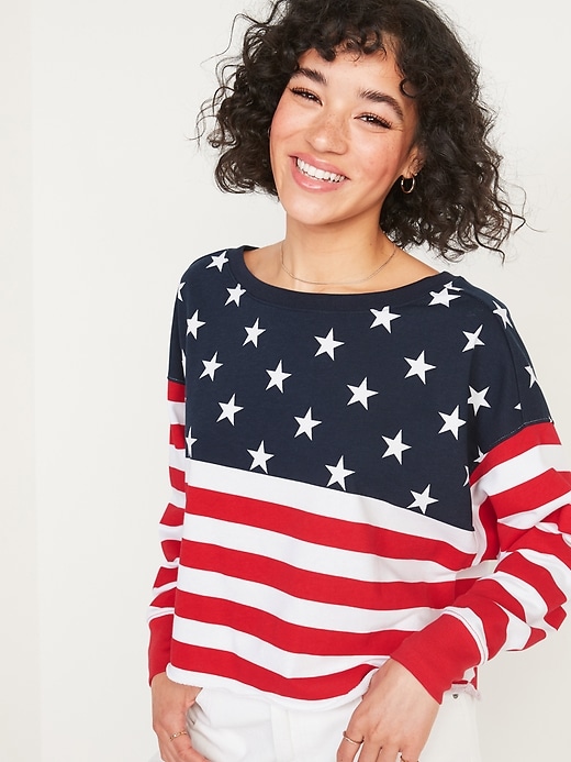 Image number 4 showing, Oversized Americana Sweatshirt for Women