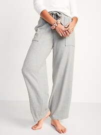 View large product image 3 of 3. High-Waisted Cozy Plush-Knit Pajama Pants