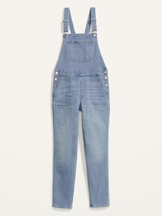 Image number 4 showing, O.G. Straight Medium-Wash Jean Overalls for Women