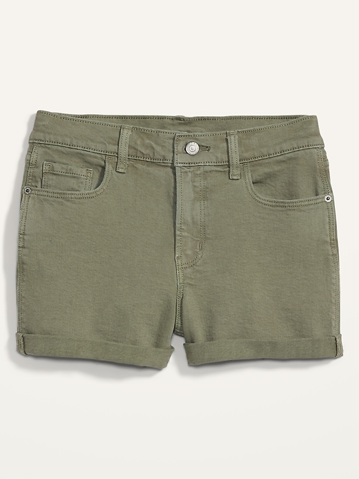 Image number 4 showing, Mid-Rise Boyfriend Pop-Color Jean Shorts -- 3-inch inseam
