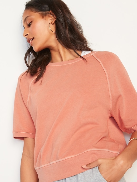 Image number 5 showing, Vintage Garment-Dyed Elbow-Sleeve Sweatshirt