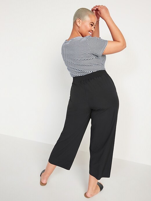 Image number 2 showing, High-Waisted StretchTech Wide-Leg Crop Pants