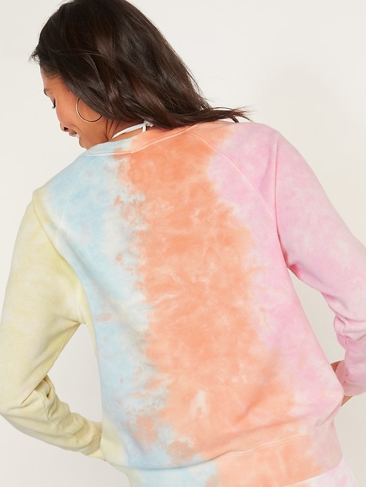 Image number 6 showing, Logo-Graphic Tie-Dyed Sweatshirt for Women