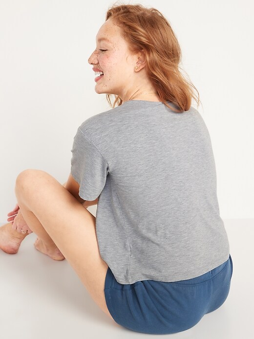 Image number 6 showing, Loose Sunday Sleep Ultra-Soft Pride Graphic Cropped Tee