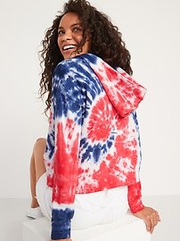 Relaxed fit tie-dye zip-through hoodie