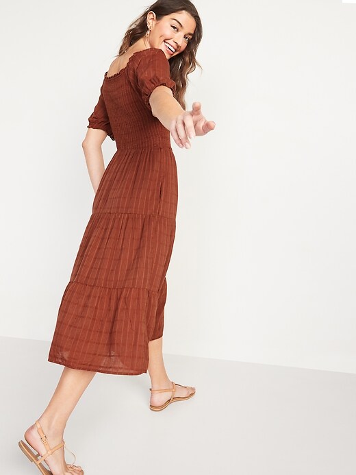 ruffled cotton dobby midi dress All In Favor Pintuck Cotton Dobby Midi Dress In White - 44% Off
