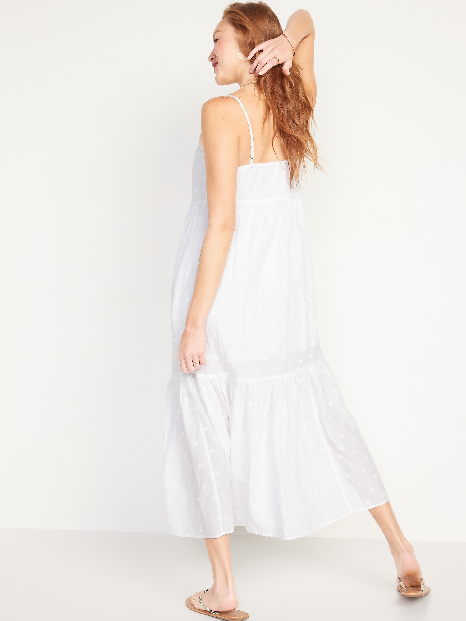 tiered maxi swing sundress for women