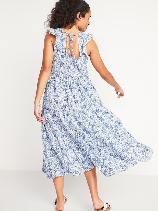 Image number 6 showing, Tiered Floral-Print Midi Swing Dress
