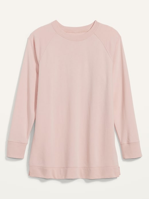 Image number 4 showing, Loose-Fit French-Terry Crew-Neck Tunic for Women