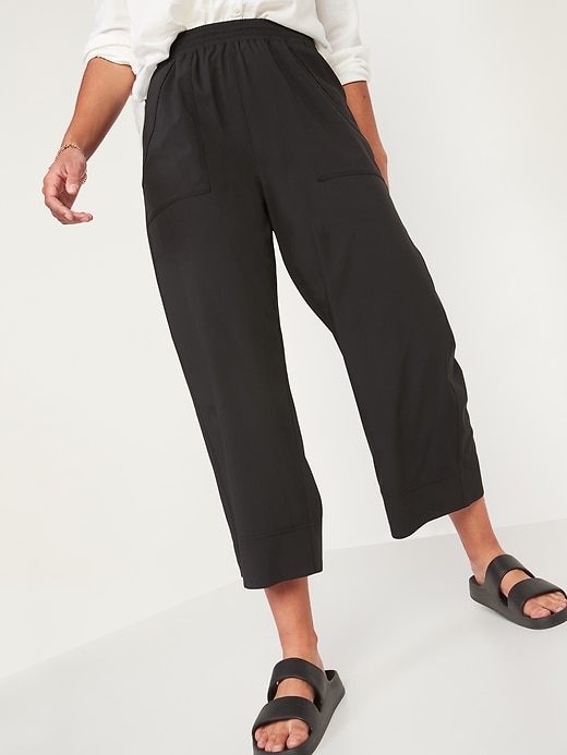 Image number 5 showing, High-Waisted StretchTech Wide-Leg Crop Pants