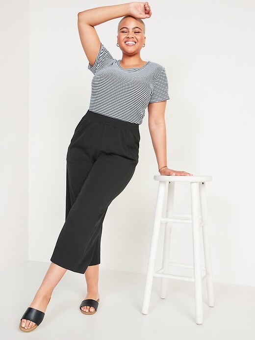 Image number 3 showing, High-Waisted StretchTech Wide-Leg Crop Pants