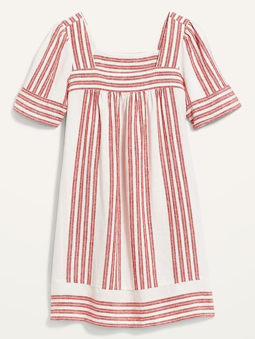 Image number 1 showing, Striped Linen-Blend Swing Dress for Women