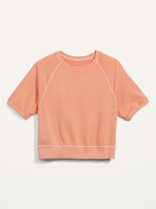 Image number 1 showing, Vintage Garment-Dyed Elbow-Sleeve Sweatshirt for Women